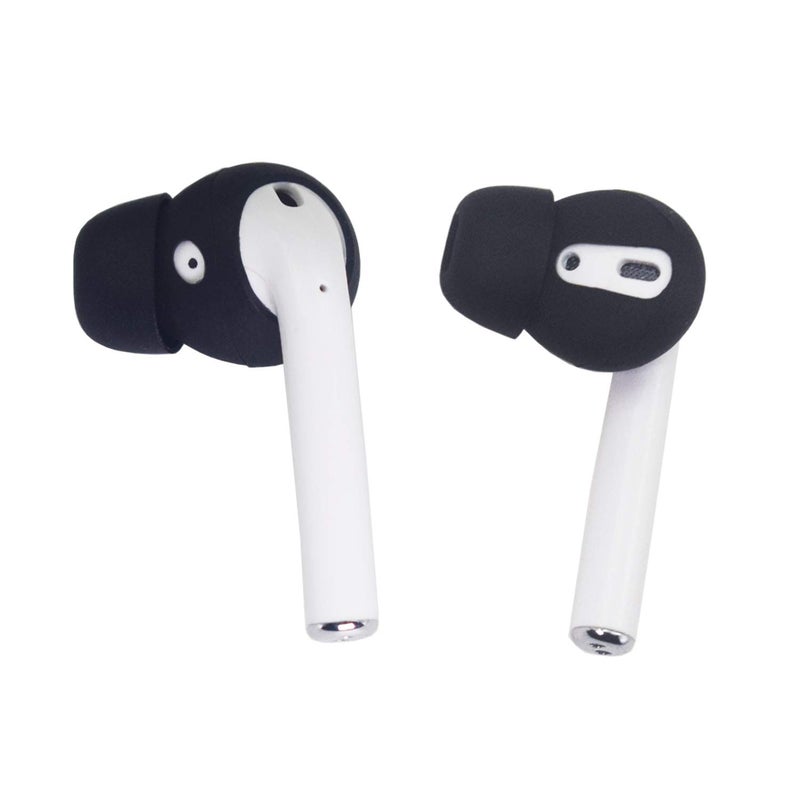 Yutoner 5 Pairs AirPods Ear Tips Anti-Slip Silicone Earbuds Cover Compatible with Apple AirPods 2 & AirPods or EarPods-ã€Not Fit in The Charging Caseã€‘ (Black) - Image 1